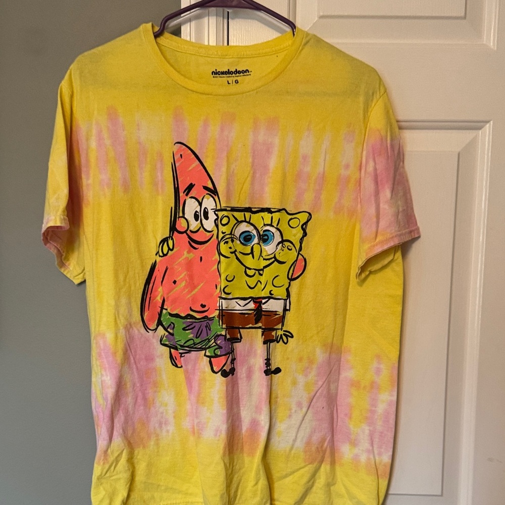 Nickelodeon SpongeBob & Patrick Tie-Dye T-Shirt in Yellow and Pink